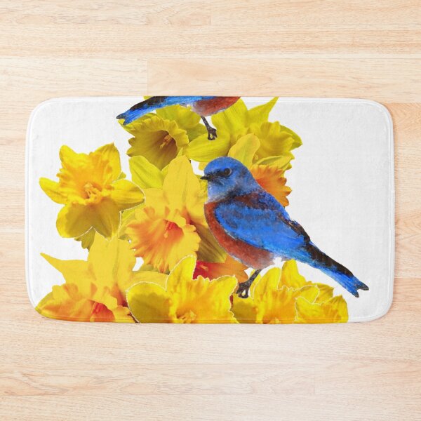 Item preview, SPRING BLUE BIRDS ON YELLOW DAFFODILS designed and sold by sharlesart.