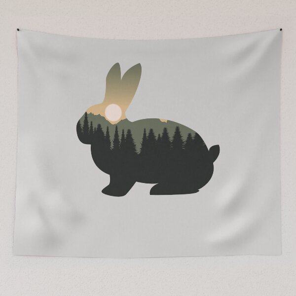 Item preview, rabbit animal forest mountain sunset gift designed and sold by alaechamlal.