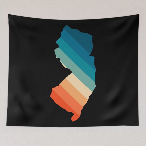 Item preview, New Jersey State Retro Map designed and sold by Texterns.