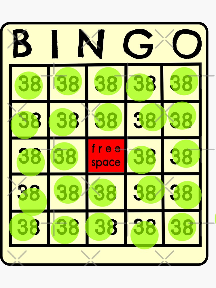 "Luckiest BINGO card " Sticker by sandpiperstudio Redbubble