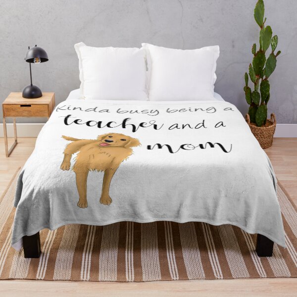 Item preview, Kinda Busy Being a Teacher and a Dog Mom | Golden Retriever Mom designed and sold by ElysianCreation.
