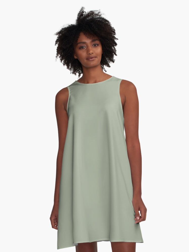 sage green a line dress