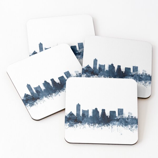 Item preview, Memphis SkylineWatercolor Navy Blue by Zouzounio Art designed and sold by zouzounioart.