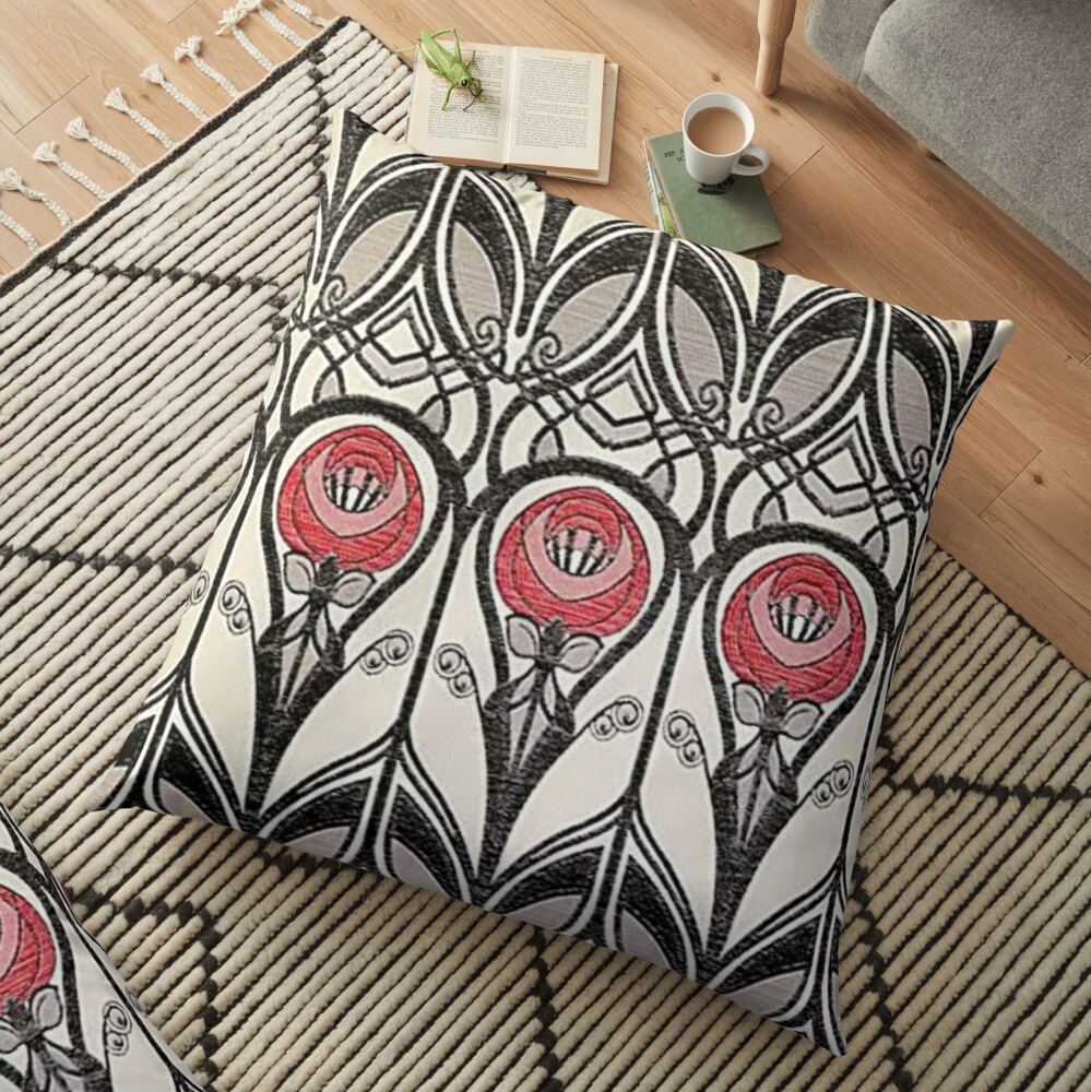 Charles Rennie Mackintosh design Floor Pillow