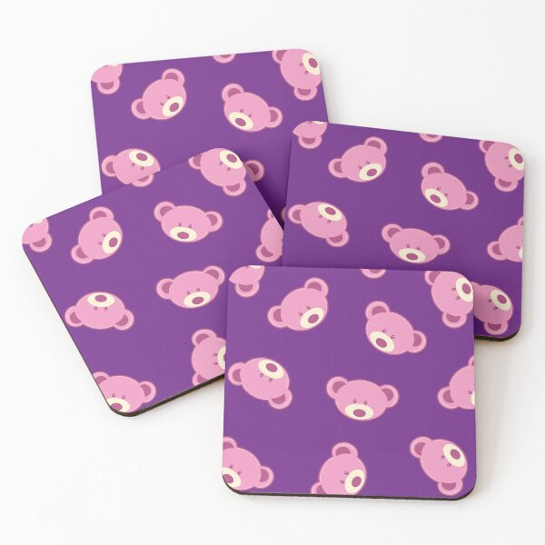 Item preview, bear faces pattern on purple background designed and sold by hateeyes.