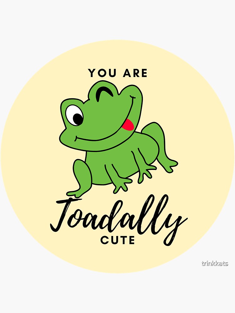 "Toadally cute with curcle background" Sticker for Sale by trinkkats Redbubble