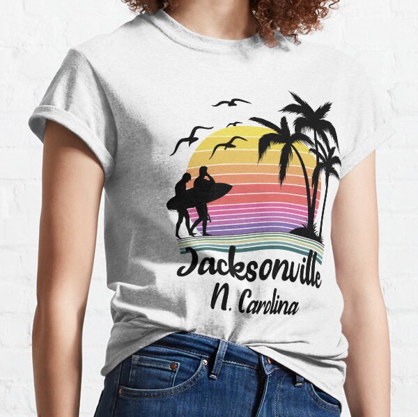 Jacksonville North Carolina Seaside Retro Sunset Classic T-Shirt