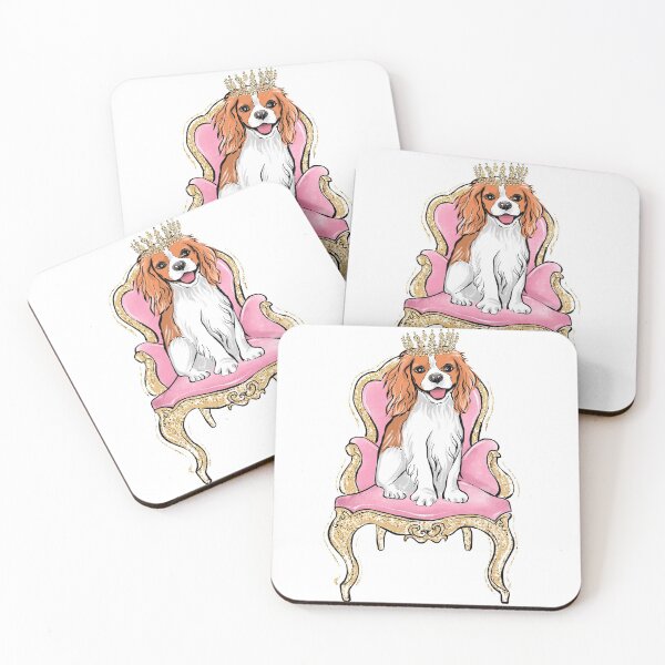 Item preview, Cavalier King Spaniel fashion on armchair illustration  designed and sold by Lalanacliparts.