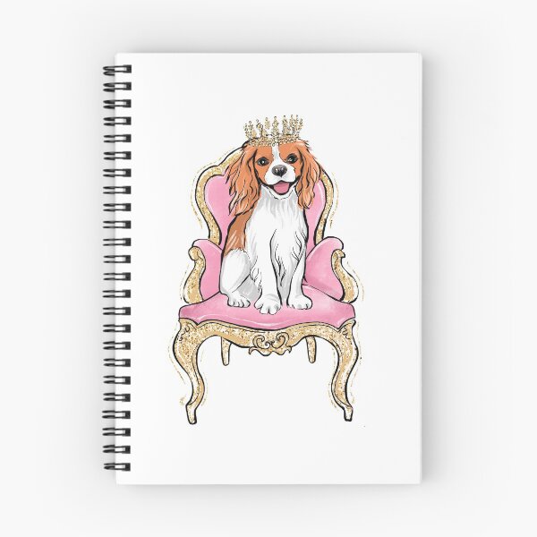 Item preview, Cavalier King Spaniel fashion on armchair illustration designed and sold by Lalanacliparts.