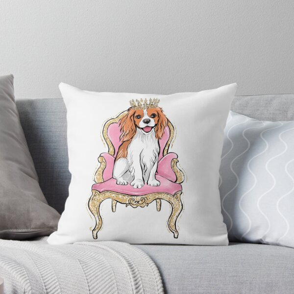 Item preview, Cavalier King Spaniel fashion on armchair illustration  designed and sold by Lalanacliparts.