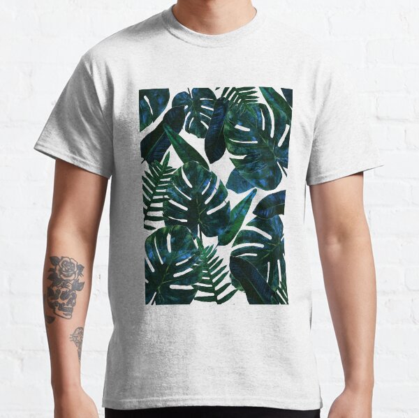 Perceptive Dream, Tropical Botanical Jungle Watercolor Painting, Monstera Palm Nature Bohemian Blush Illustration Classic T-Shirt