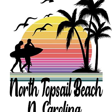 North Topsail Beach North Carolina Seaside Retro Sunset