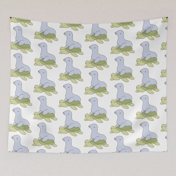 Item preview, Sea Lion on Turtle designed and sold by line-on-line.