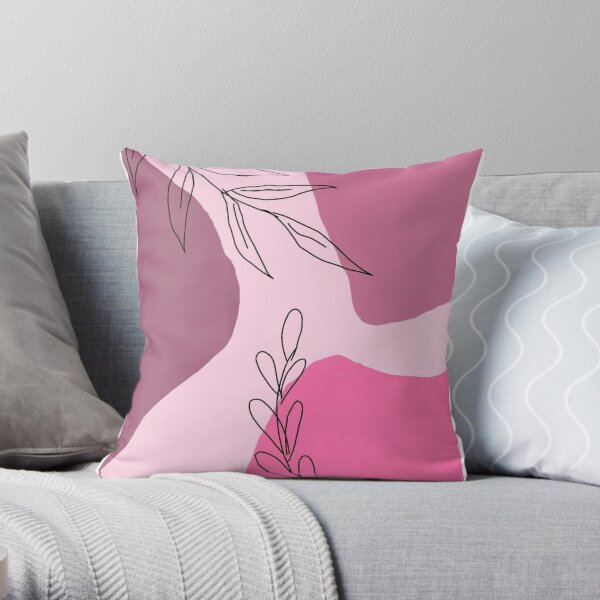 "cute pink abstract bohemian design" Throw Pillow