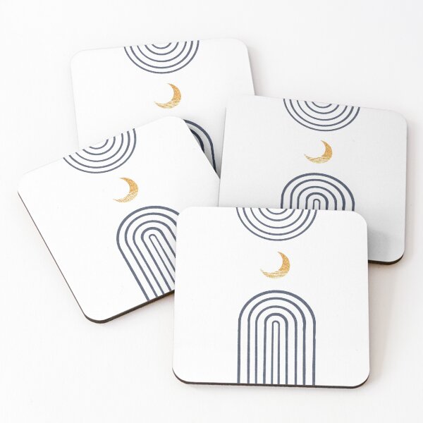 Item preview, Boho minimalist style with abstract shape and moon designed and sold by weedezign.