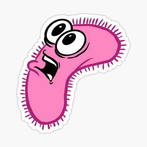 Scared microbe Sticker