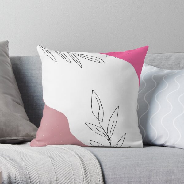 "abstract bohemian pink design" Throw Pillow