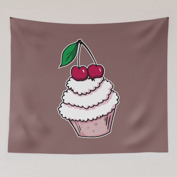 Item preview, Cherry Muffin Funny Pastry Gift Cake Cream designed and sold by Jaana Kern.