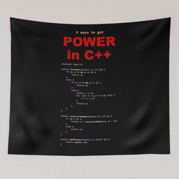 Item preview, 3 ways to get Power in C++, source code, Software Engineer, Computer Science, Programming Humor, Big Text, Dark designed and sold by Max-Wear.