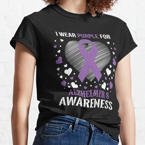 I Wear- Alzheimers Awareness Gifts for Women Alzheimers Support Ribbon Classic T-Shirt