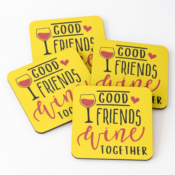 Item preview, GOOD FRIENDS WINE TOGETHER designed and sold by SOLSKETCHES.