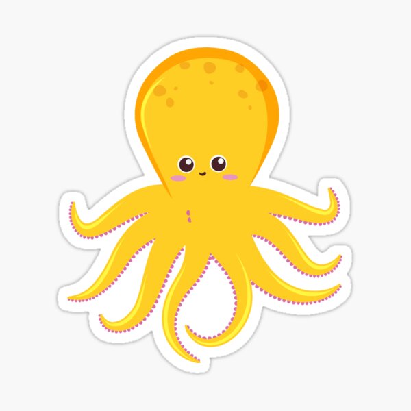 Yellow Octopus Sticker