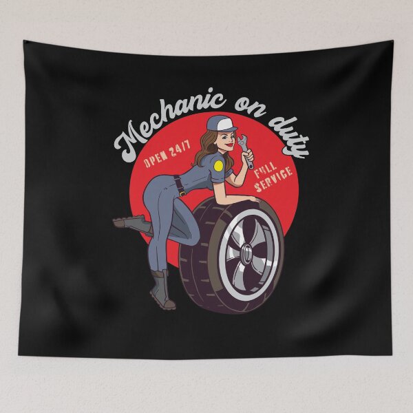 Item preview, Mechanic on Duty Repair girl car repair shop designed and sold by FalkDania.
