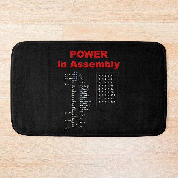 Item preview, Assembly source code that outputs powers of two, dark, Software Engineer, Computer Science, Programming Humor, Big Text, Dark designed and sold by Max-Wear.