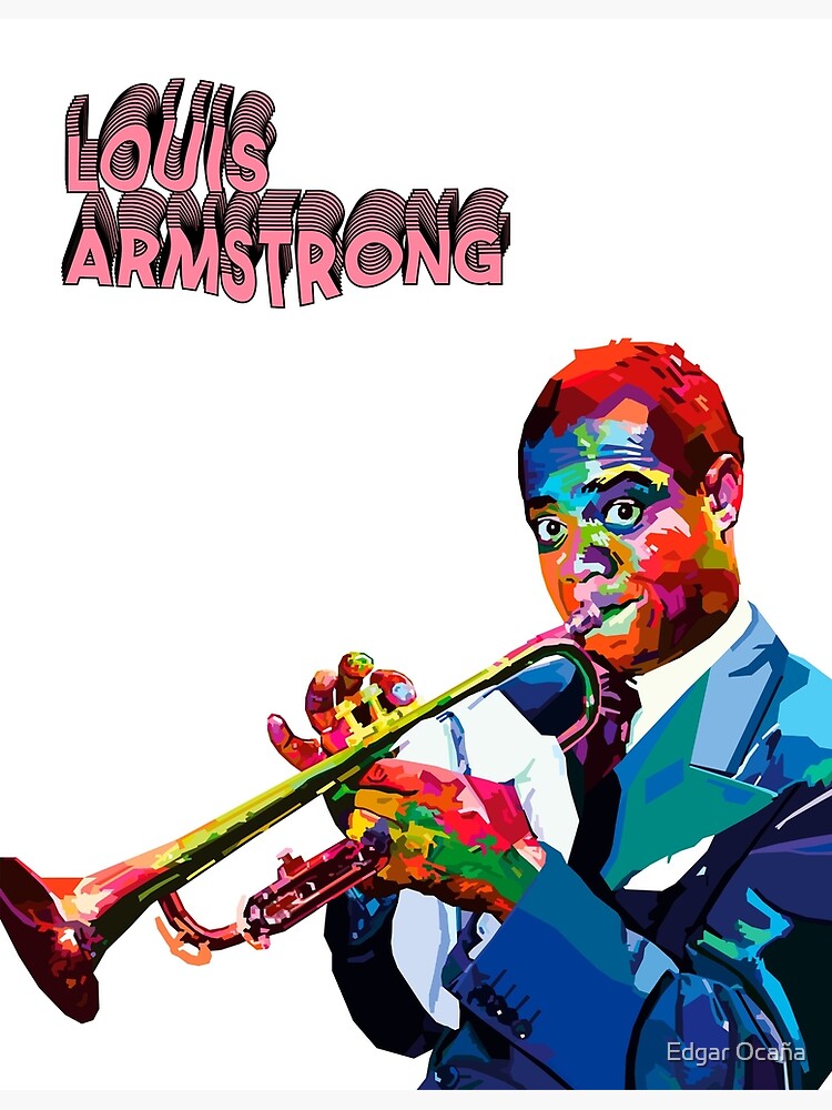 Custom Louis Armstrong In Wpap Pop Art Style Ladies Fitted T-shirt