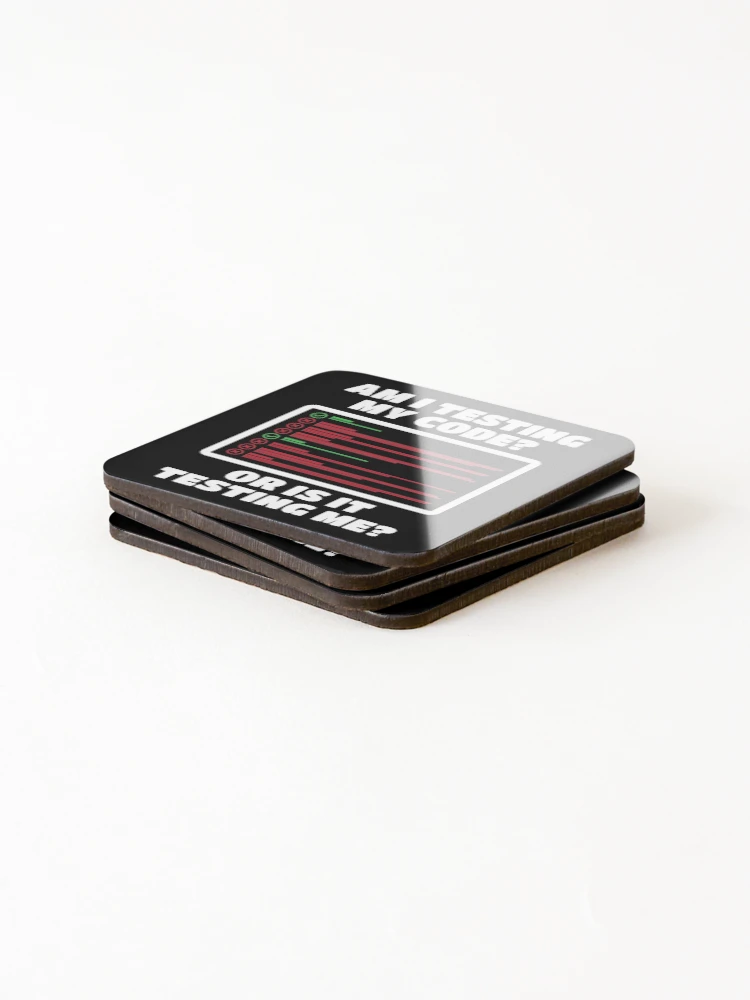 Thumbnail 4 of 5, Coasters (Set of 4), Testing My Code designed and sold by Tech-e-Tees.