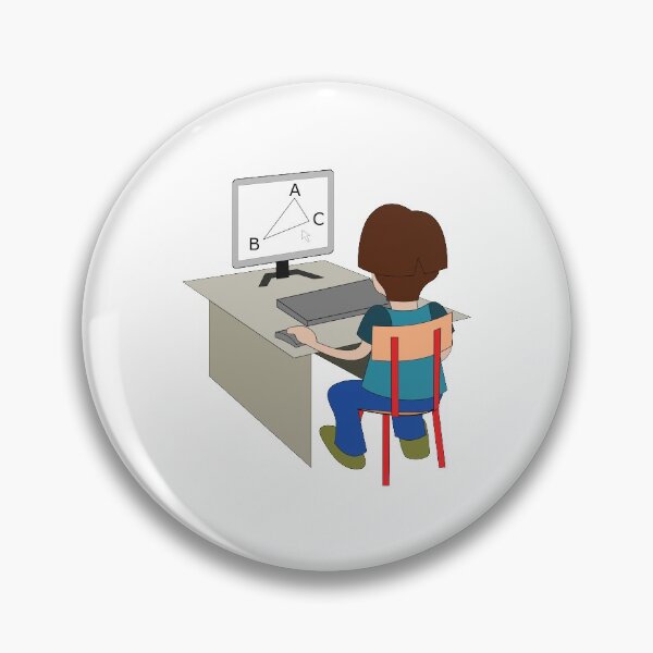 Item preview, Boy using computer vector drawing designed and sold by binti163.