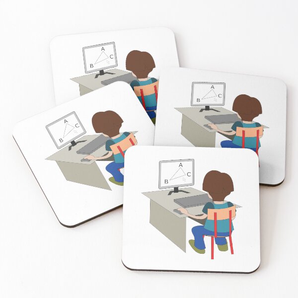 Item preview, Boy using computer vector drawing designed and sold by binti163.
