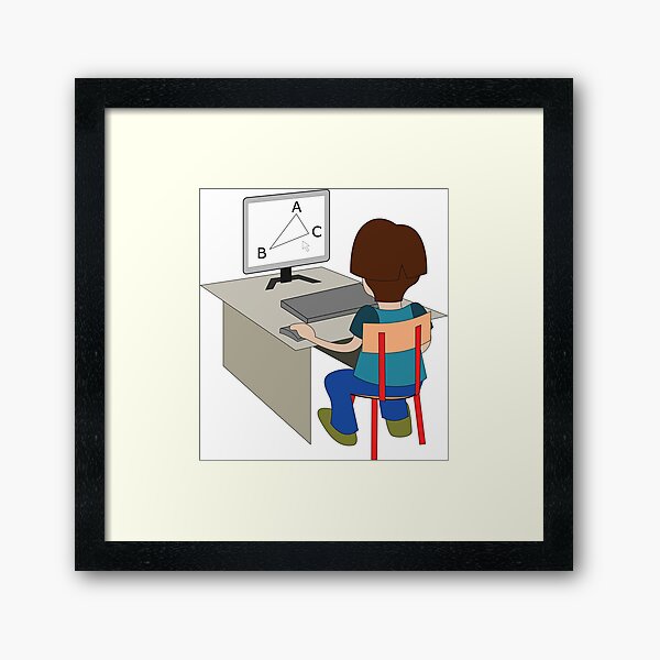 Item preview, Garçon à l'aide de dessin vectoriel d'ordinateur designed and sold by binti163.