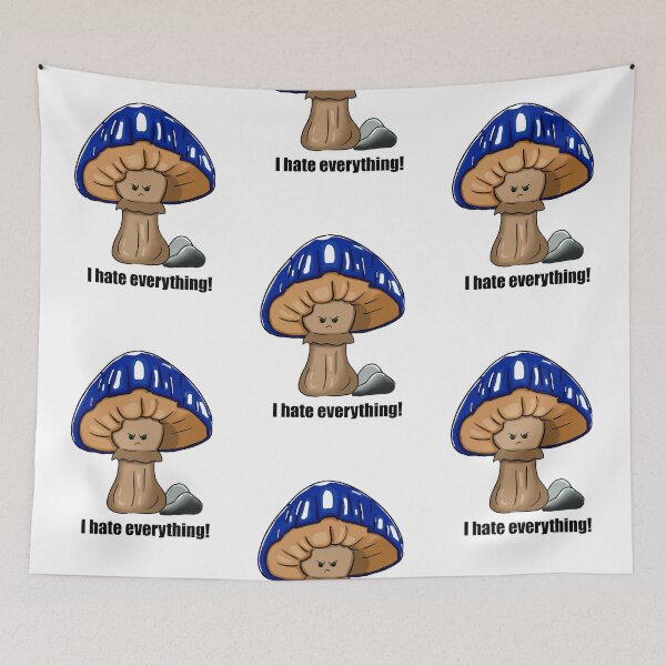 Item preview, Angry mushroom - i hate everything blue designed and sold by LoonyM.