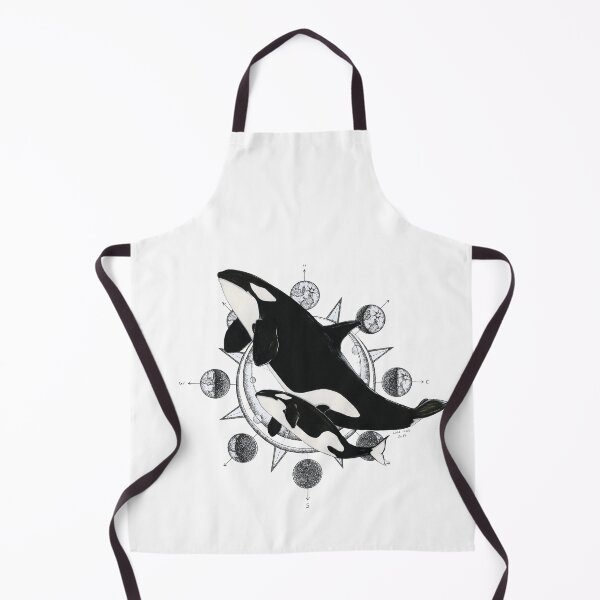 Item preview, Killer Whales & Moon Phases Geometrical Design  designed and sold by LoraThos.