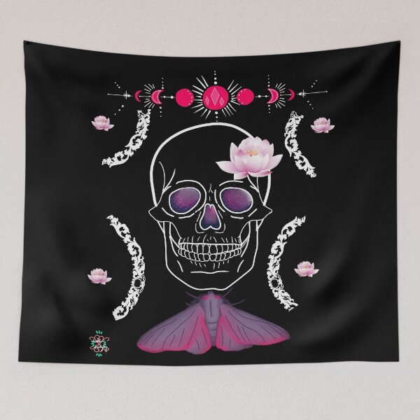 Item preview, Lily Skull and Moon Phases designed and sold by IdrisRose.