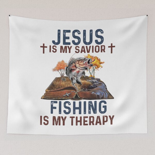 Item preview, Jesus Is My Savior Fishing Is My Therapy Funny Christian  designed and sold by harmonycarlos.