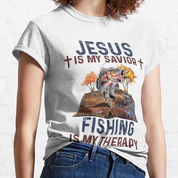 Funny Jesus Fishing Shirt Trout Salmon Fly Fishing' Women's T
