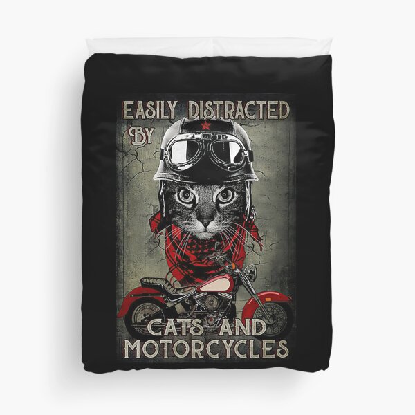 Item preview, Easily Distracted By Cats And Motorcycles - Cat Biker designed and sold by hippololocc.