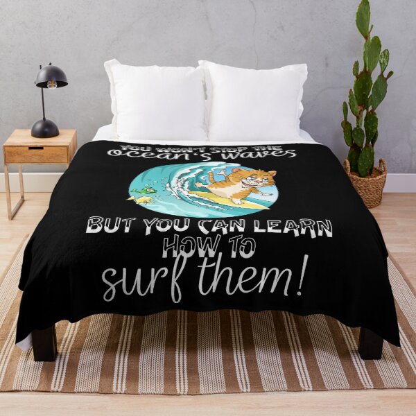 Item preview, Surfing ocean waves red fluffy cat illustration designed and sold by ARTemyzz.