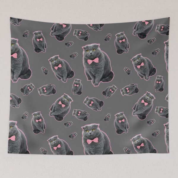 Item preview, Gray Cats With A Pink Bow designed and sold by FluffySoap.