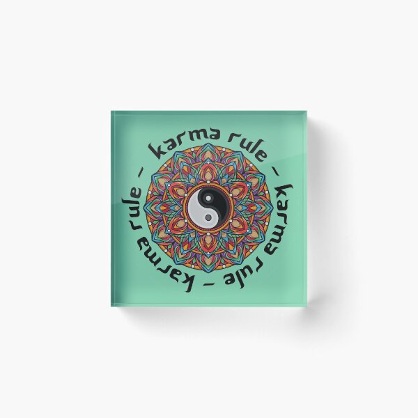 Item preview, Karma Rule - Colorful Yin Yang Meditation - Mint Green designed and sold by NoMatterLab.