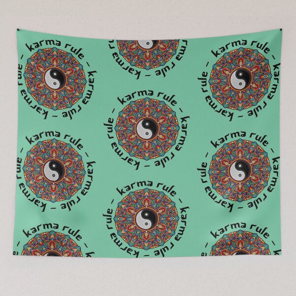 Item preview, Karma Rule - Colorful Yin Yang Meditation - Mint Green designed and sold by NoMatterLab.