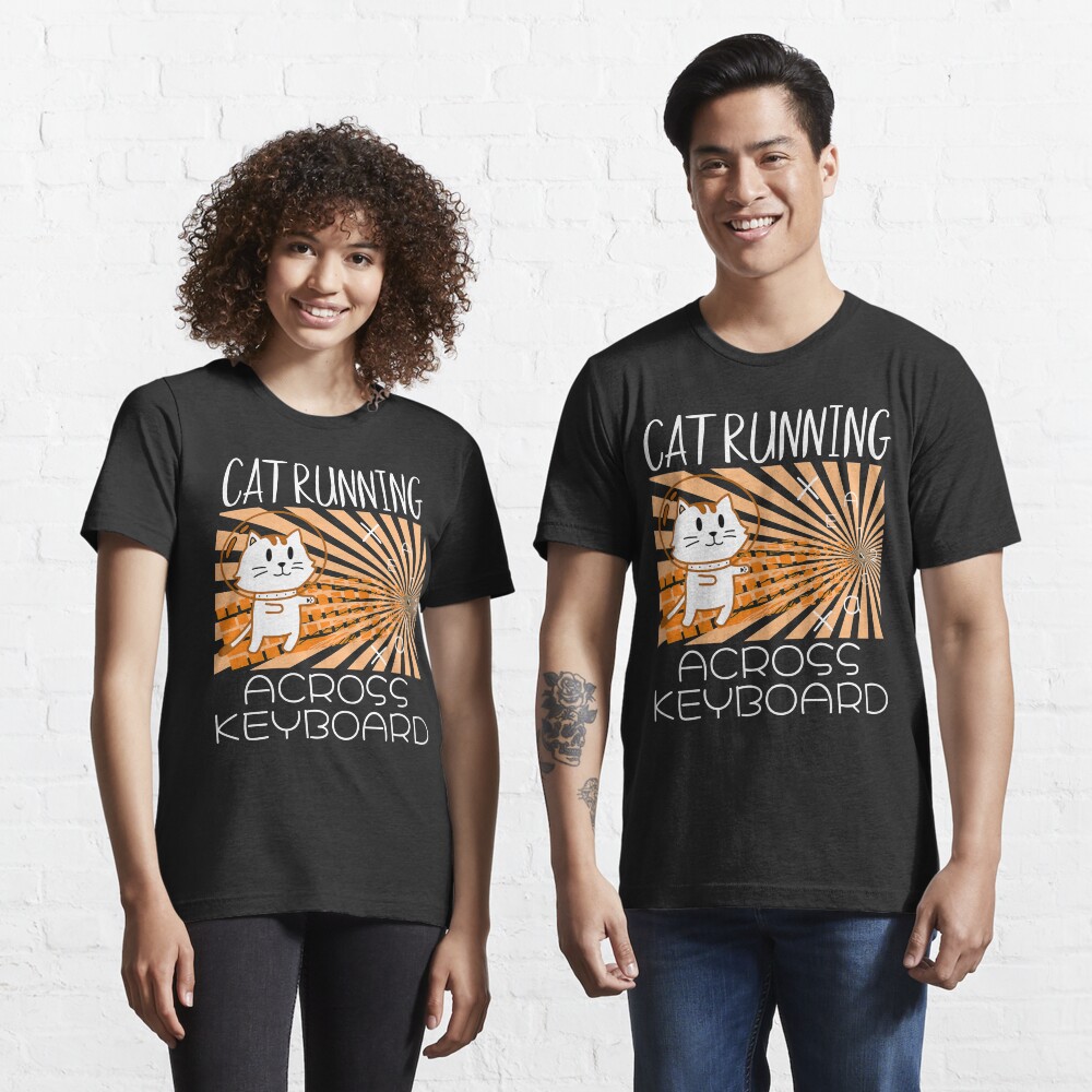 Cat Running Across Keyboard The Space Cat Riding Keyboard Essential T-Shirt