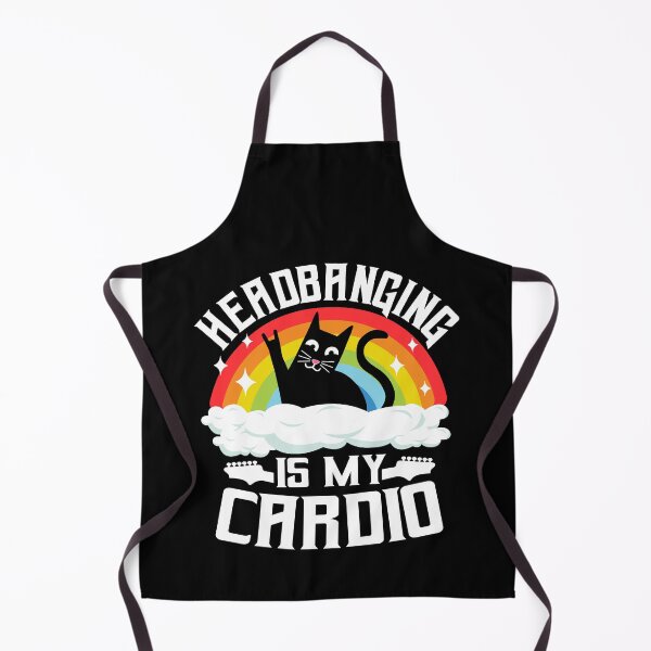 Item preview, Headbanging Is My Cardio Cat Rainbow Heavy Metal Cats designed and sold by Stronzi.