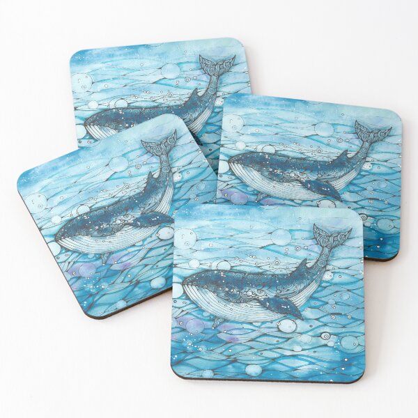 Item preview, Blue whale and bubbles in deep water designed and sold by Lillasart.
