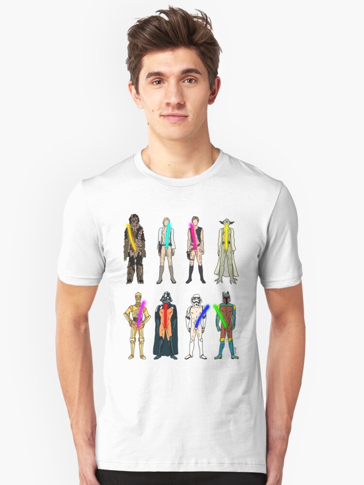 Alternate view of Naughty Lightsabers Slim Fit T-Shirt
