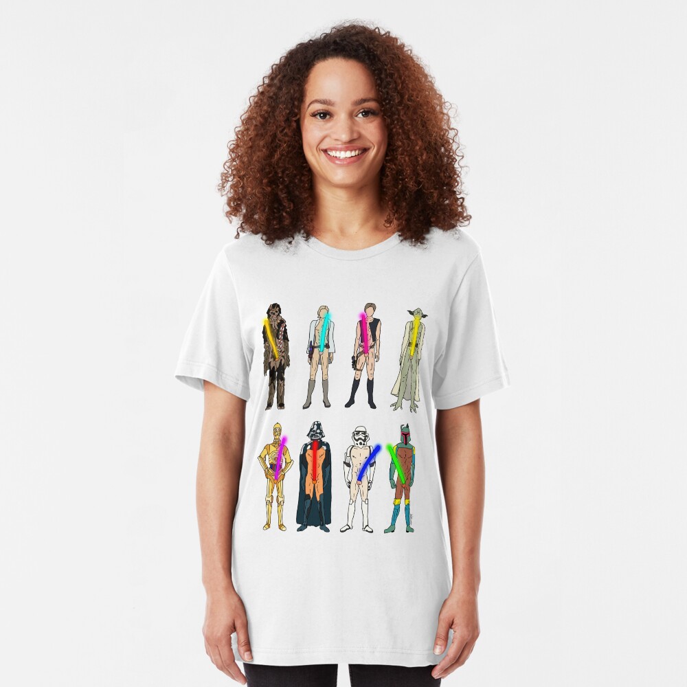Naughty Lightsabers Slim Fit T-Shirt