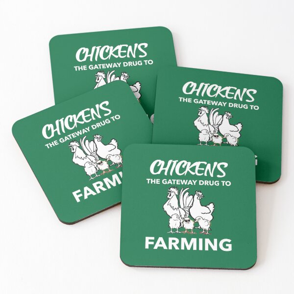 Item preview, Chickens - the gateway drug to farming -funny chicken design in white text designed and sold by katiekendall.