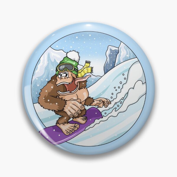 Artikelvorschau, Süßer Gorilla beim Snowboarden Schnee Landschaft entworfen und verkauft von ARTemyzz.